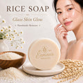 Korean Rice Soap, Goat Milk Face Cleansing Bars, Oatmeal, Muslin Cloth (Gift Box)