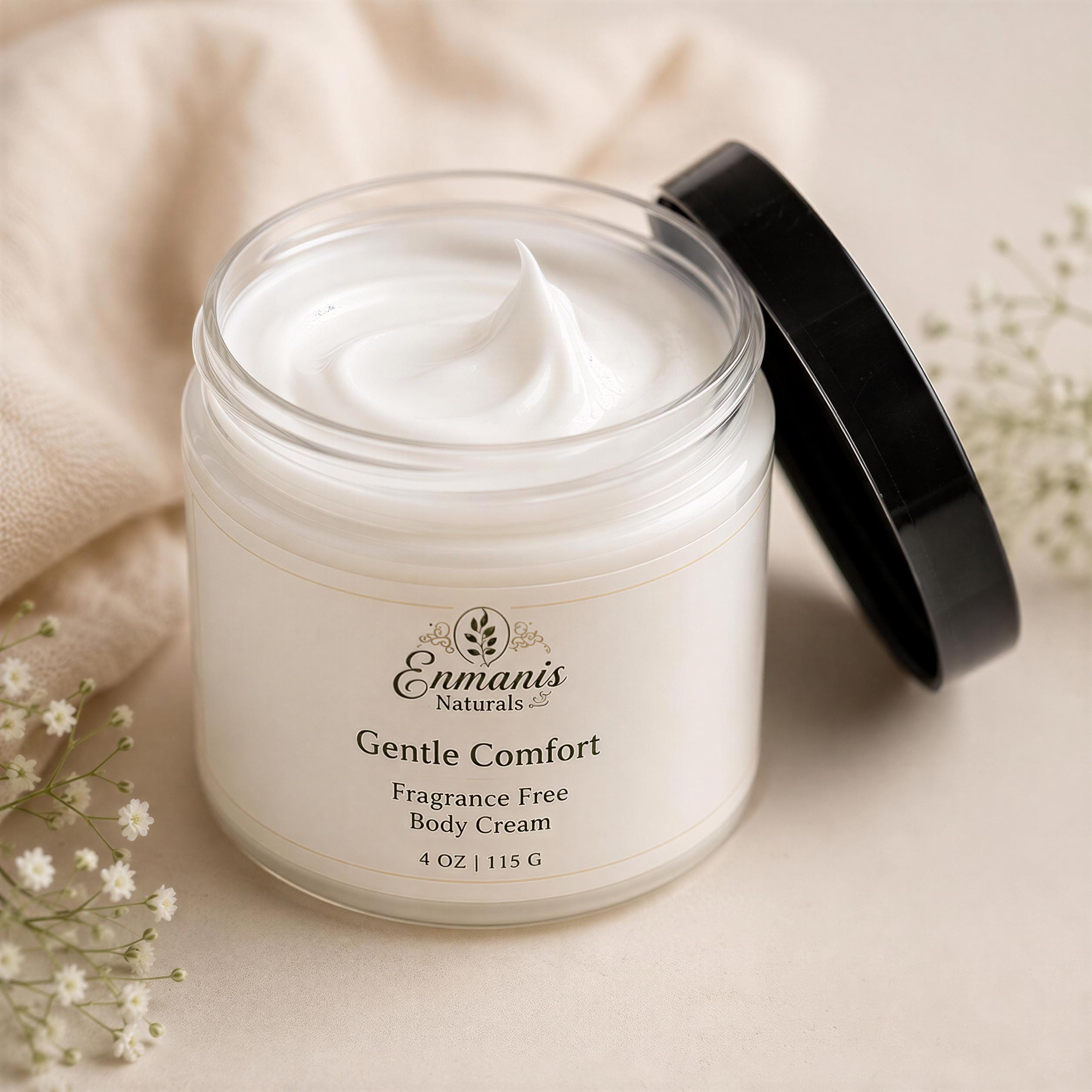 Fragrance-Free Soap & Body Cream Care Package, Crochet Washcloth, Personalized Card (Gift Ready)