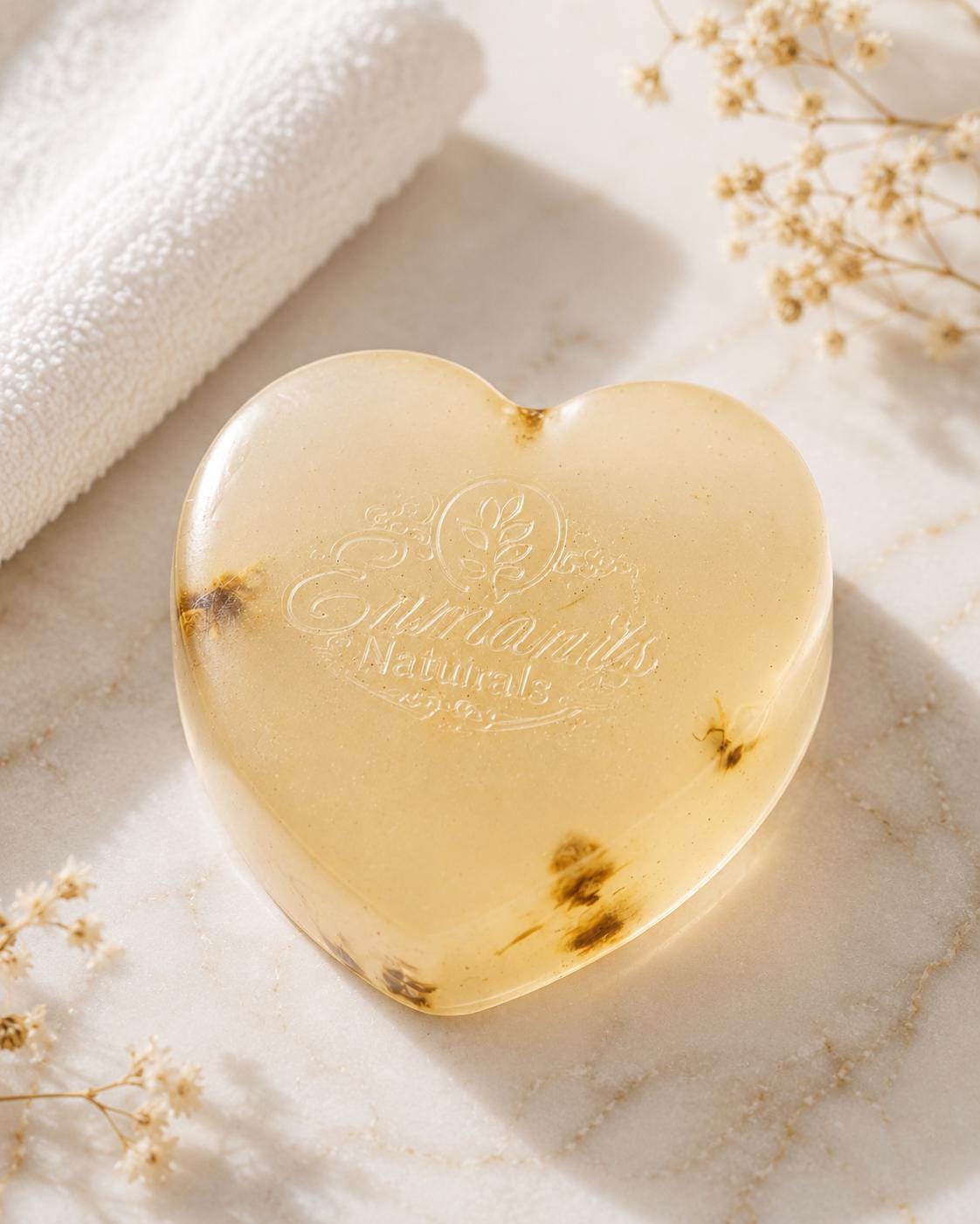 Fragrance-Free Glycerin Heart Soap, Unscented Gentle Cleanser for Sensitive Skin