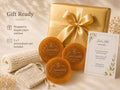 Handmade Orange Glycerin Soap Gift Set, Citrus Scent, Washcloth, Card (Gift Ready)