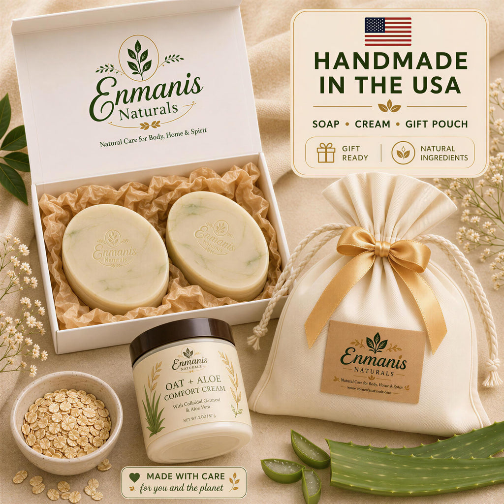 Tattoo Soap, Aftercare Set | Oat Aloe Duo | Fragrance-Free Handmade Ivory Pouch, Sensitive Skin Gift