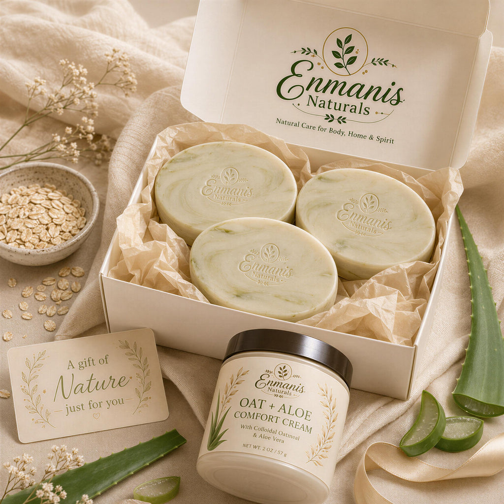 Tattoo Soap, Aftercare Set | Oat Aloe Duo | Fragrance-Free Handmade Ivory Pouch, Sensitive Skin Gift