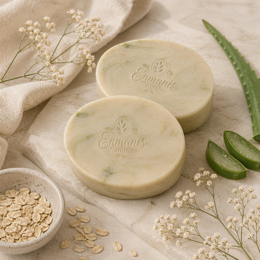 Tattoo Soap, Aftercare Set | Oat Aloe Duo | Fragrance-Free Handmade Ivory Pouch, Sensitive Skin Gift