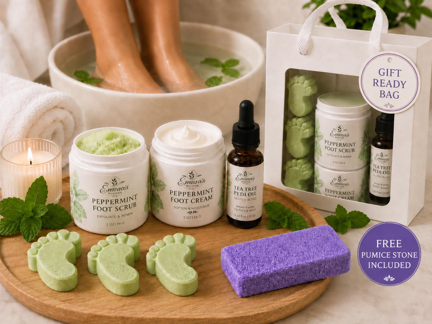 Organic Eucalyptus Peppermint Pedicure Spa Kit – Gift-Ready Foot Care Set
