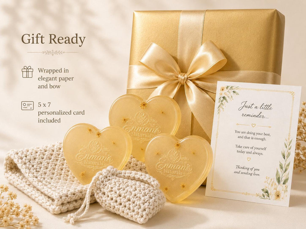 Fragrance-Free Glycerin Heart Soap, Gentle Handmade Bath Bar for Sensitive Skin