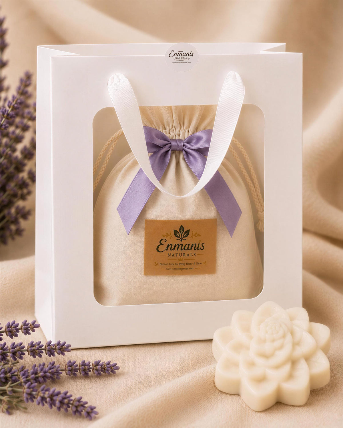 Yoni Care Gift Set, 3 Feminine Cleansing Bars, Muslin Cloth, Soap Saver, Lavender Sachet, Self Care Gift for Her
