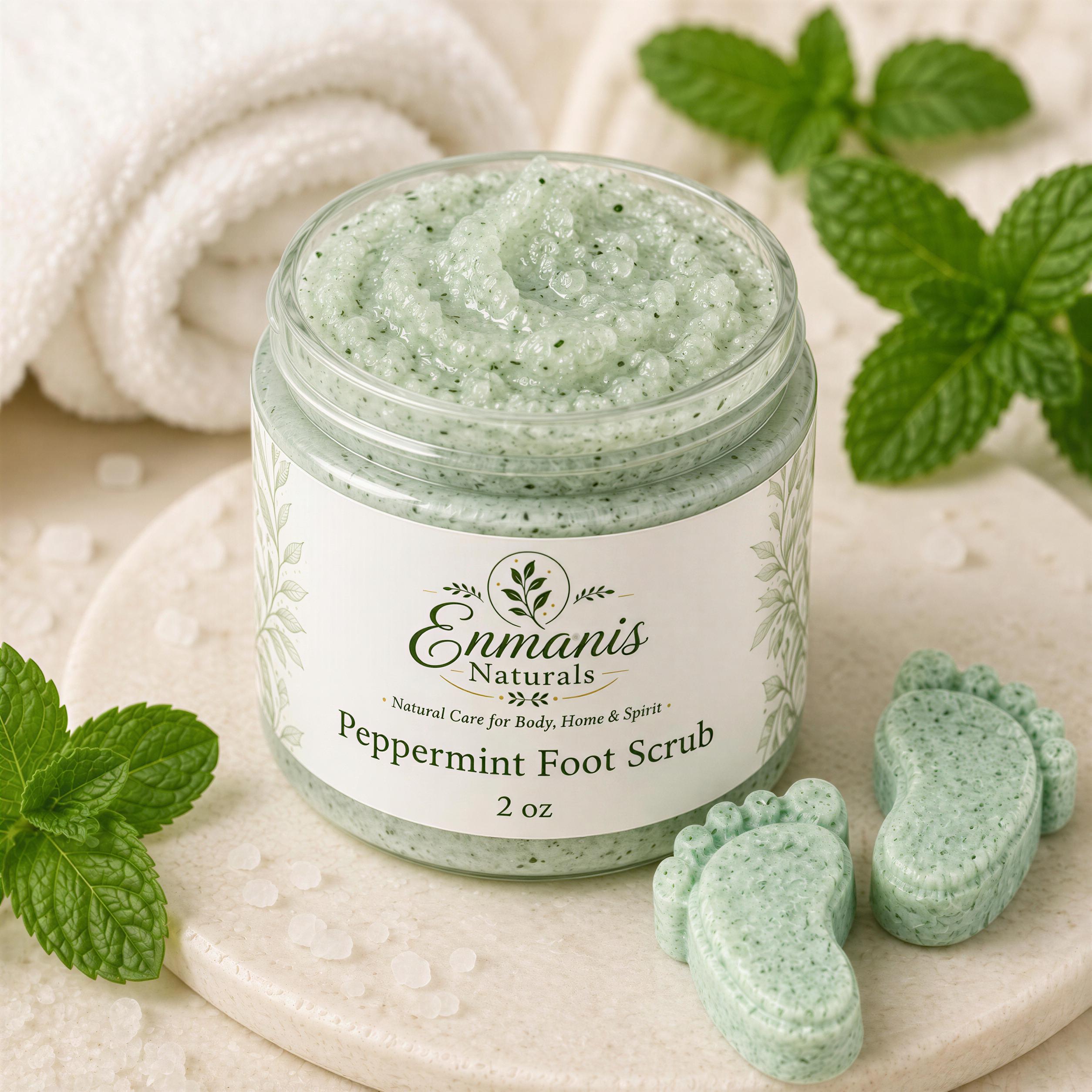 Eucalyptus Peppermint Foot Spa Kit – Organic Scrub, Cream, Oil, Pumice Stone (Gabardine Bag)