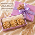 Persimmon Goat Milk Soap Set – Succulent Blossom Artisan Bars, Muslin Cloth (Gift Box)
