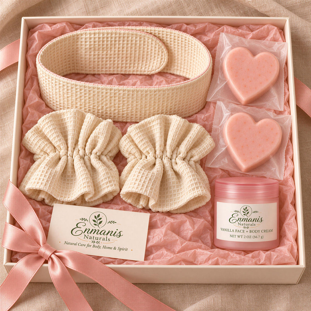 Face Washing Set, Ivory Cotton Spa Ritual | Rice Soap | Body Cream | Gift Box Emmaris Naturals