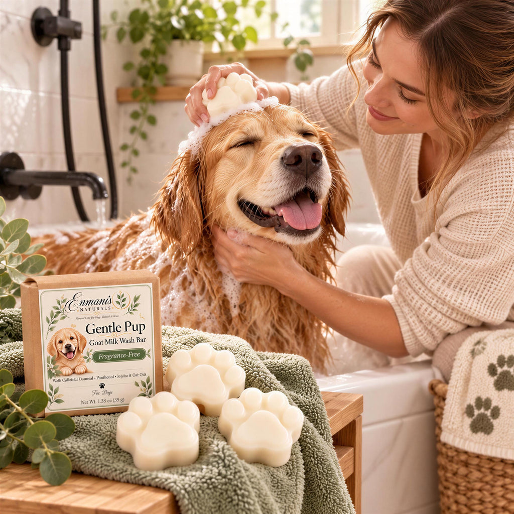 Dog Paw Wash | Goat Milk, Oatmeal, Jojoba | Handmade Gentle Fragrance-Free Puppy Bath Bar