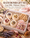 Golden Calm Bath Bomb Gift Set with Soap & Salt Sachet (4 Bath Bombs)